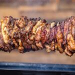 This photo show mixed gyros cooked on a Jumbuck spit